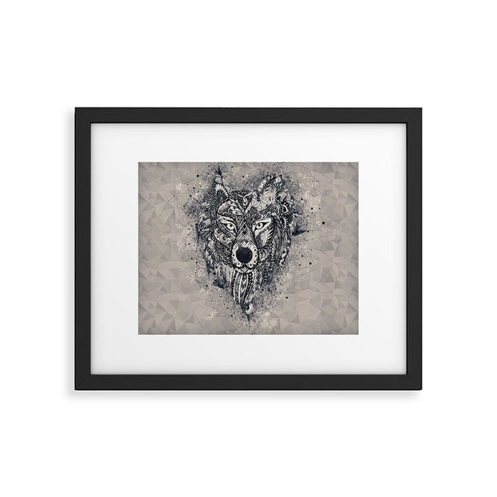Native American Wolf Framed Art Print Gallery Image 1