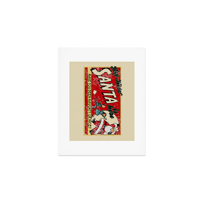 Naughty or Nice?, Vintage Santa Poster Art Print Gallery Image 1