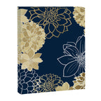 Navy, Gold and White Floral Garden Canvas Print Gallery Image 8