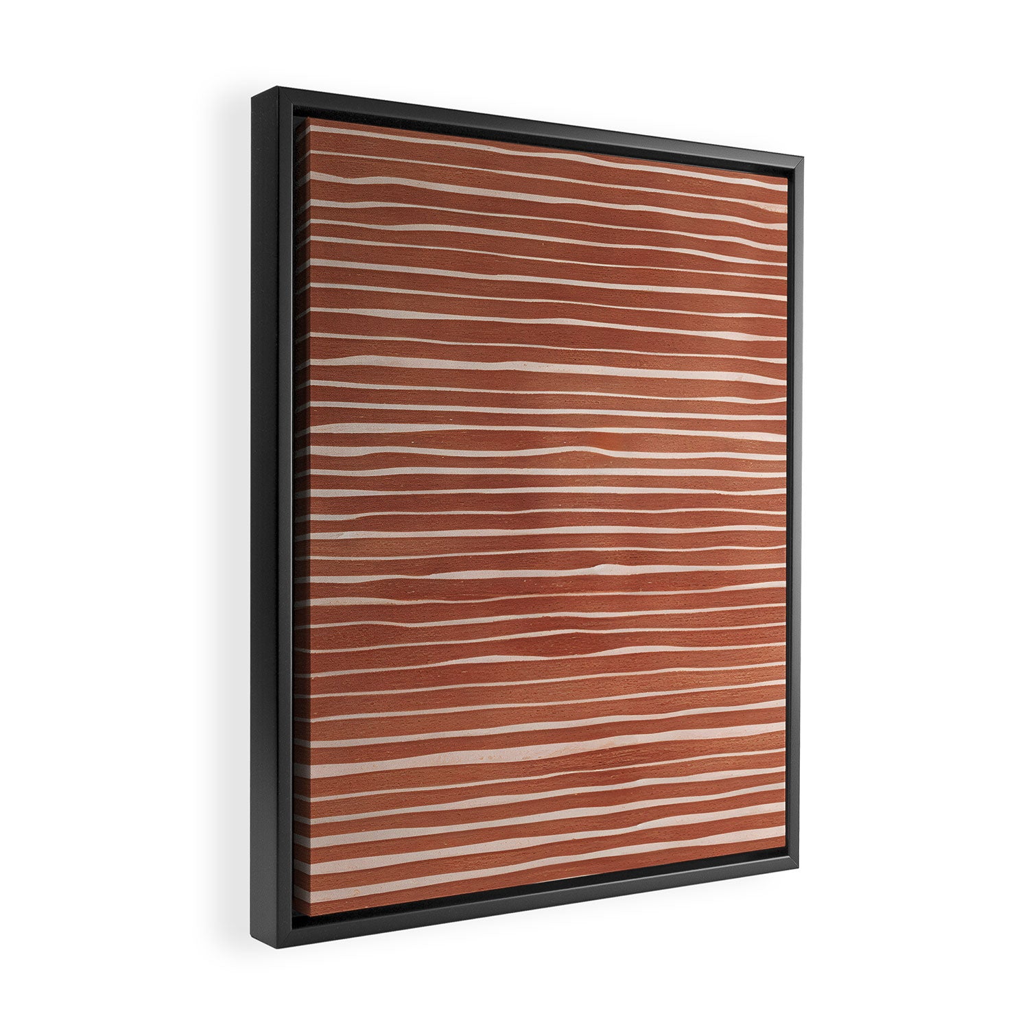 Nomad Terracotta Stripes Framed Canvas Print Gallery Image 2