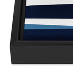 Ocean Beach Striped Landscape, Navy, Blue, Gray Framed Canvas Print Gallery Image 3