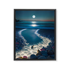 Ocean Moonlight Beach Prints Framed Canvas Print Gallery Image 8