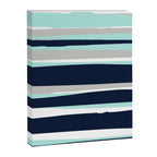 Ocean, Stripe Abstract Pattern, Navy, Aqua, Gray Canvas Print Gallery Image 8