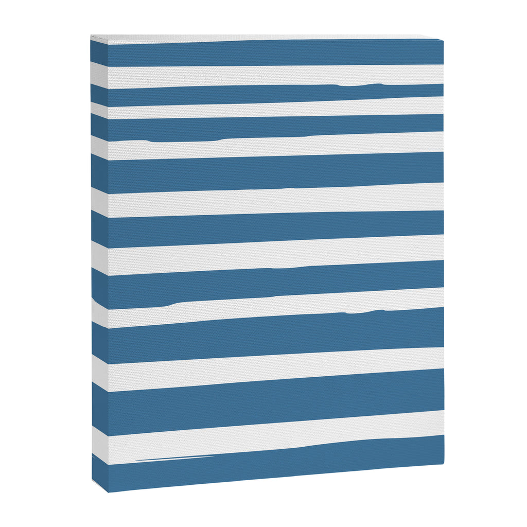 Ocean Stripes, Abstract, Blue and White, Striped Pattern Canvas Print Gallery Image 8