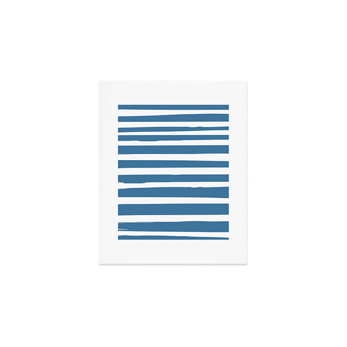 Ocean Stripes, Abstract, Blue and White, Striped Pattern Art Print Gallery Image 1