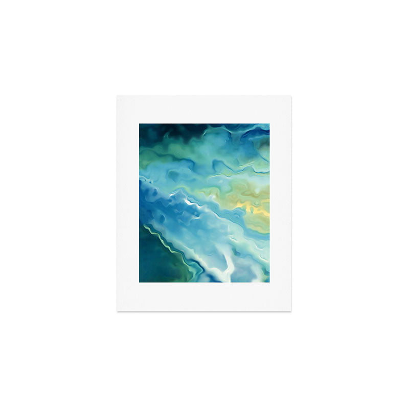 Ocean Waves, Watercolor, Abstract Art Print Gallery Image 1