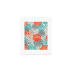 Orange and Teal Floral Abstract Print Art Print Gallery Image 1