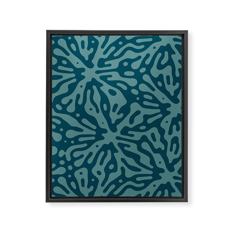 Organic Matter in Dark Teal Framed Canvas Print Gallery Image 8