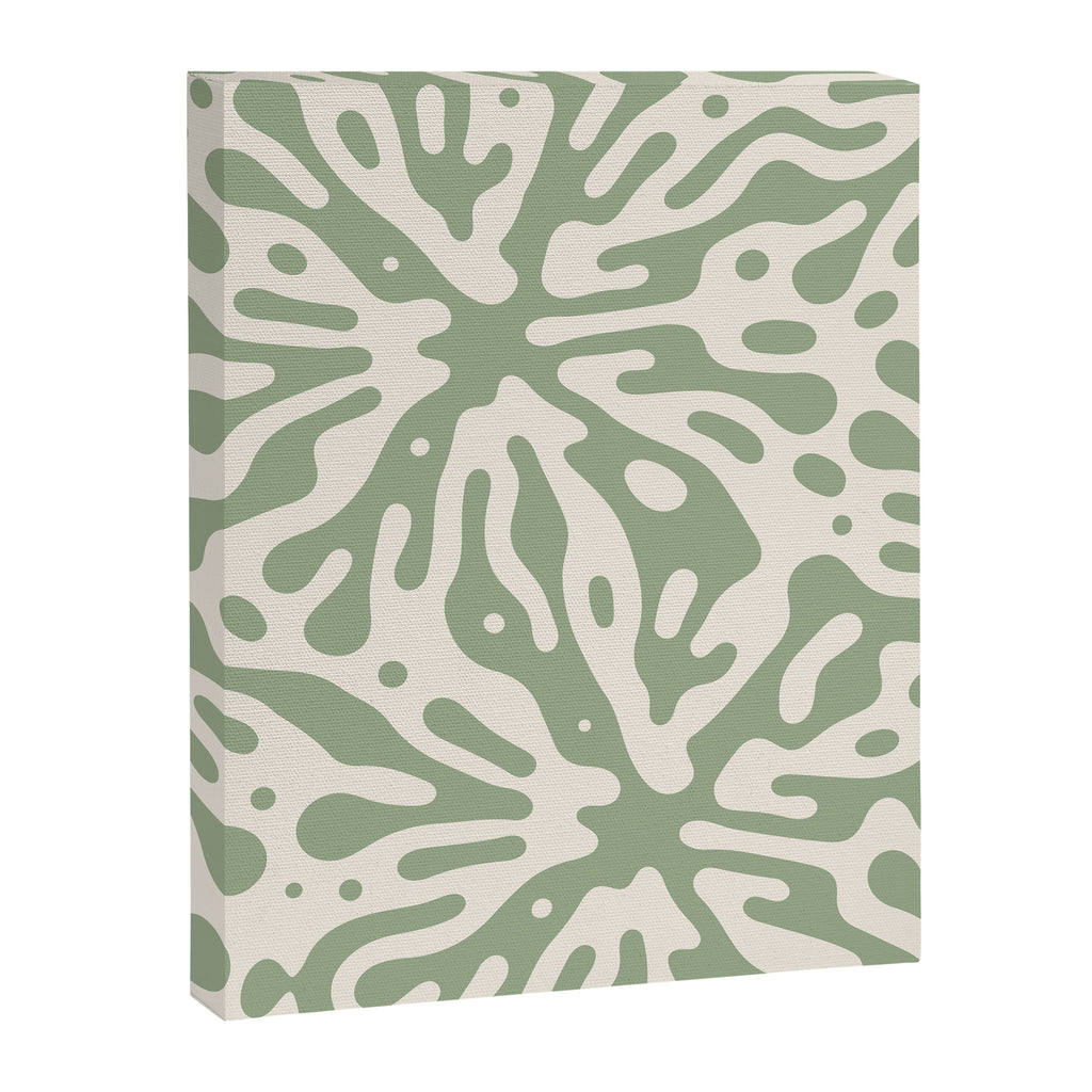 Organic Matter in Ivory and Green Canvas Print Gallery Image 8