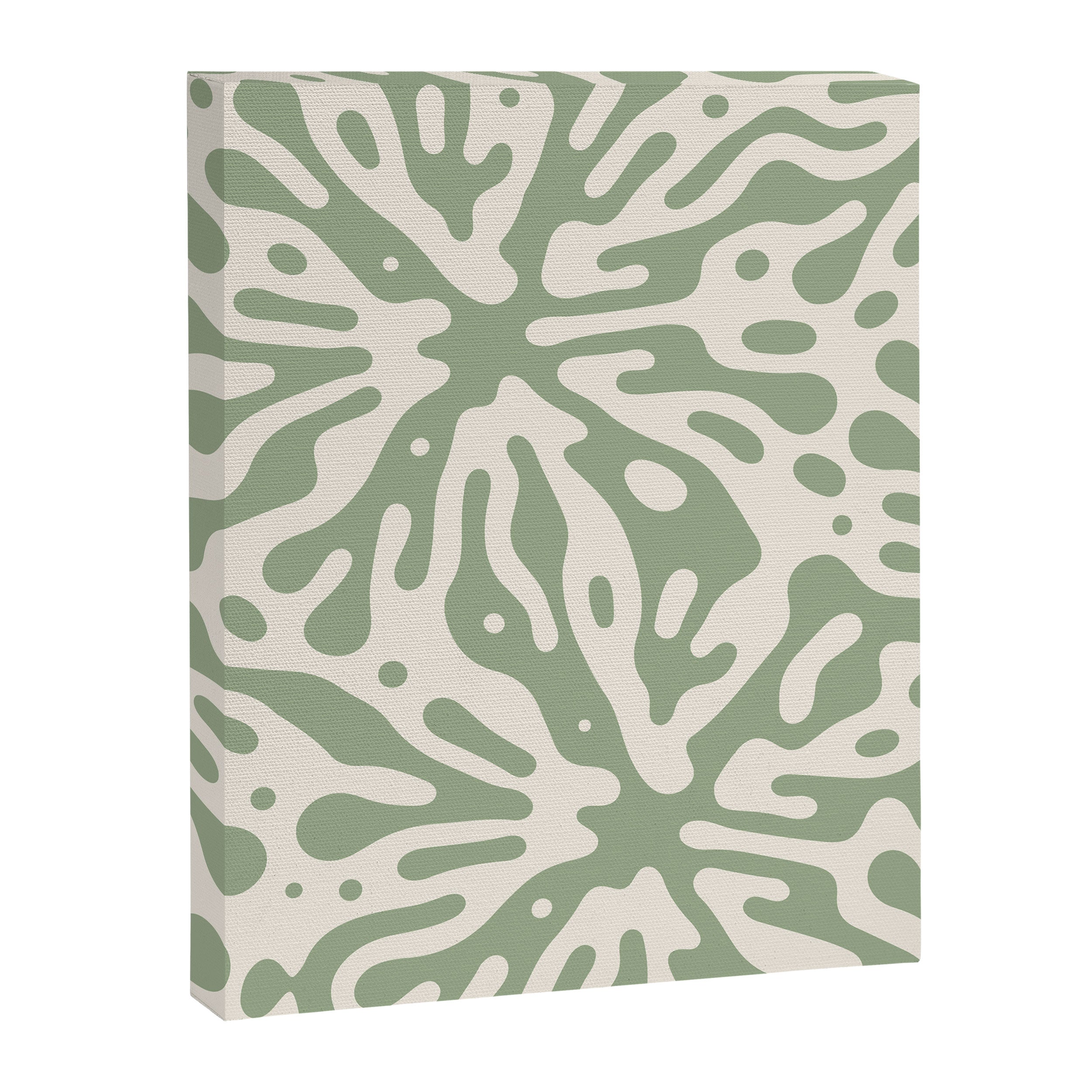 Organic Matter in Ivory and Green Canvas Print Gallery Image 8