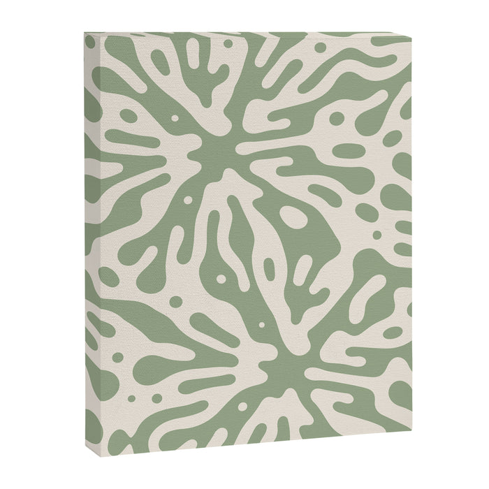 Organic Matter in Ivory and Green Canvas Print Gallery Image 1