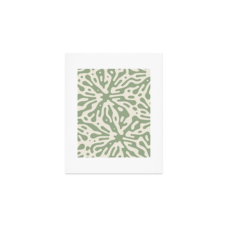 Organic Matter in Ivory and Green Art Print Gallery Image 1