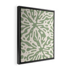 Organic Matter in Ivory and Green Framed Canvas Print Gallery Image 2
