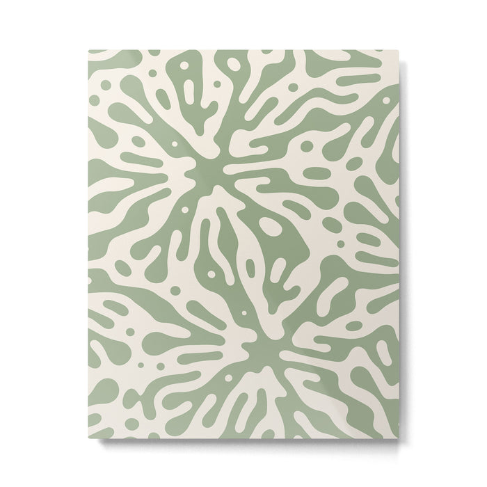 Organic Matter in Ivory and Green Metal Print Gallery Image 1