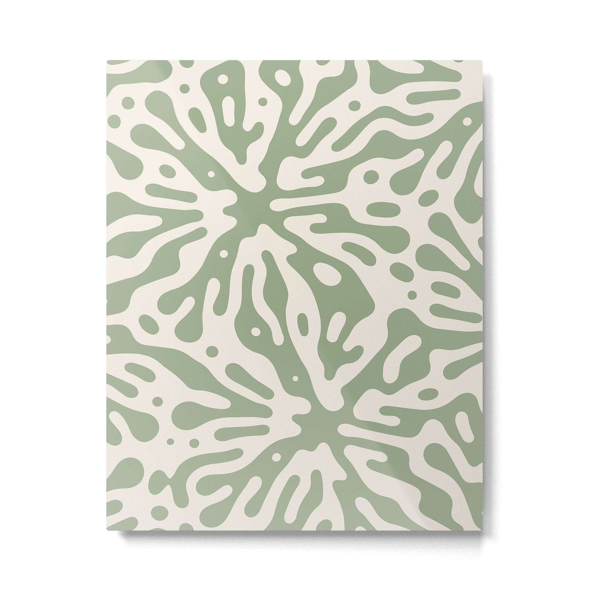 Organic Matter in Ivory and Green Metal Print Gallery Image 6