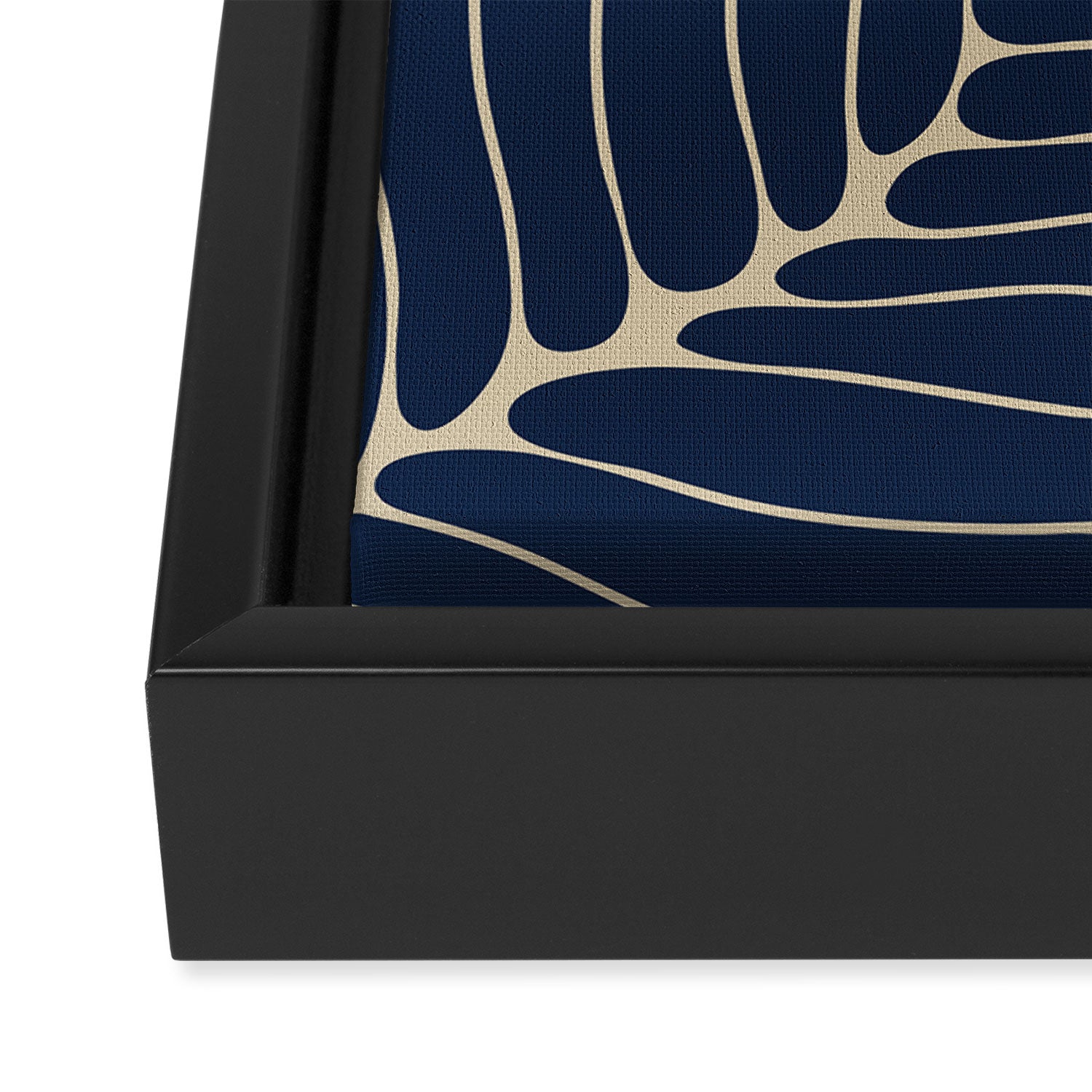 Organic Nature Navy Blue Framed Canvas Print Gallery Image 3