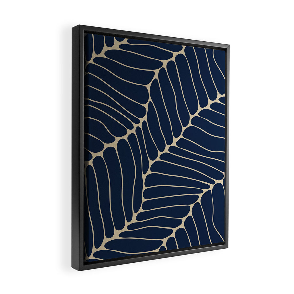 Organic Nature Navy Blue Framed Canvas Print Gallery Image 2
