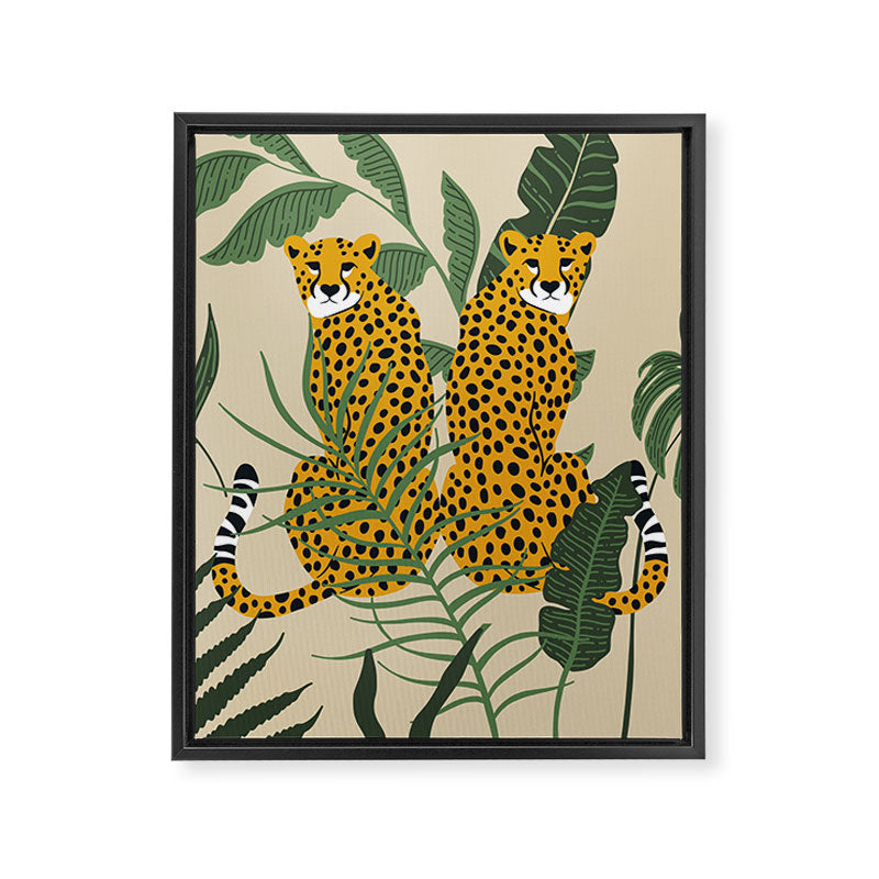 Palm Jungle Cheetah Prints Framed Canvas Print Gallery Image 8