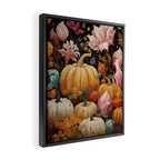 Patchwork of Autumn Pumpkin Art Framed Canvas Print Gallery Image 2