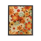 Patterned Retro 70's Floral Prints Framed Canvas Print Gallery Image 8