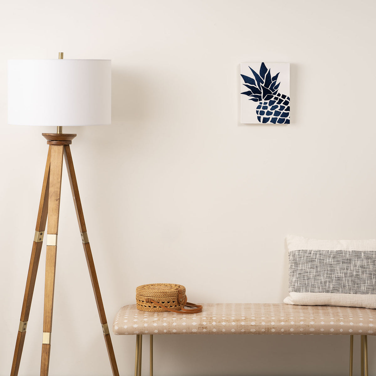 Pineapple, Big Blue, Denim Navy Canvas Print Gallery Image 2