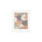 Pink and Gold Floral Garden on Gray Art Print Gallery Image 1