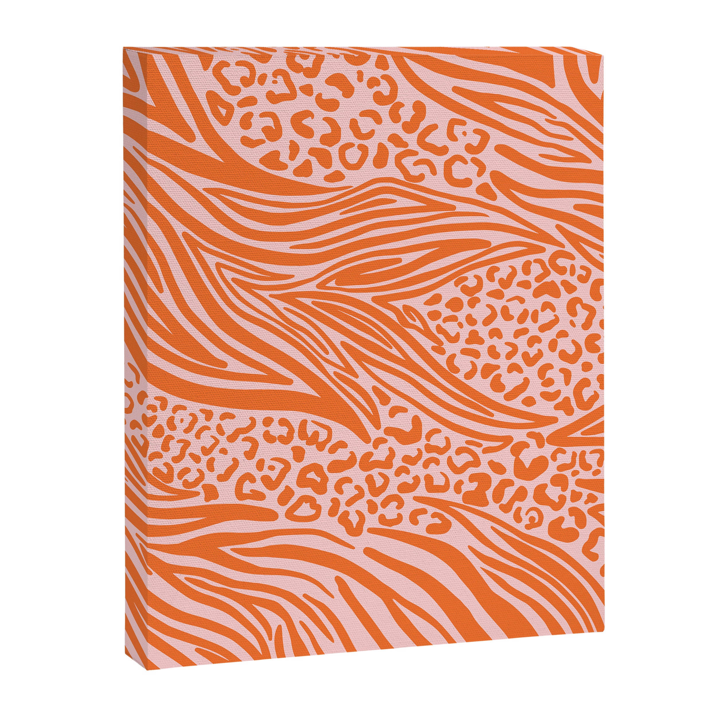 Pink and Orange Tiger and Cheetah Prints Canvas Print Gallery Image 8