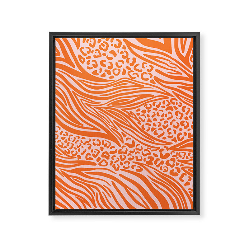 Pink and Orange Tiger and Cheetah Prints Framed Canvas Print Gallery Image 8