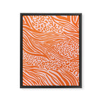 Pink and Orange Tiger and Cheetah Prints Framed Canvas Print Gallery Image 8