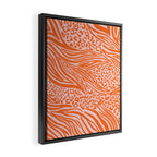 Pink and Orange Tiger and Cheetah Prints Framed Canvas Print Gallery Image 2