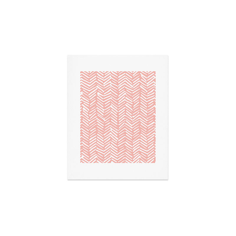Pink, Boho, Abstract, Herringbone Pattern Art Print Gallery Image 1