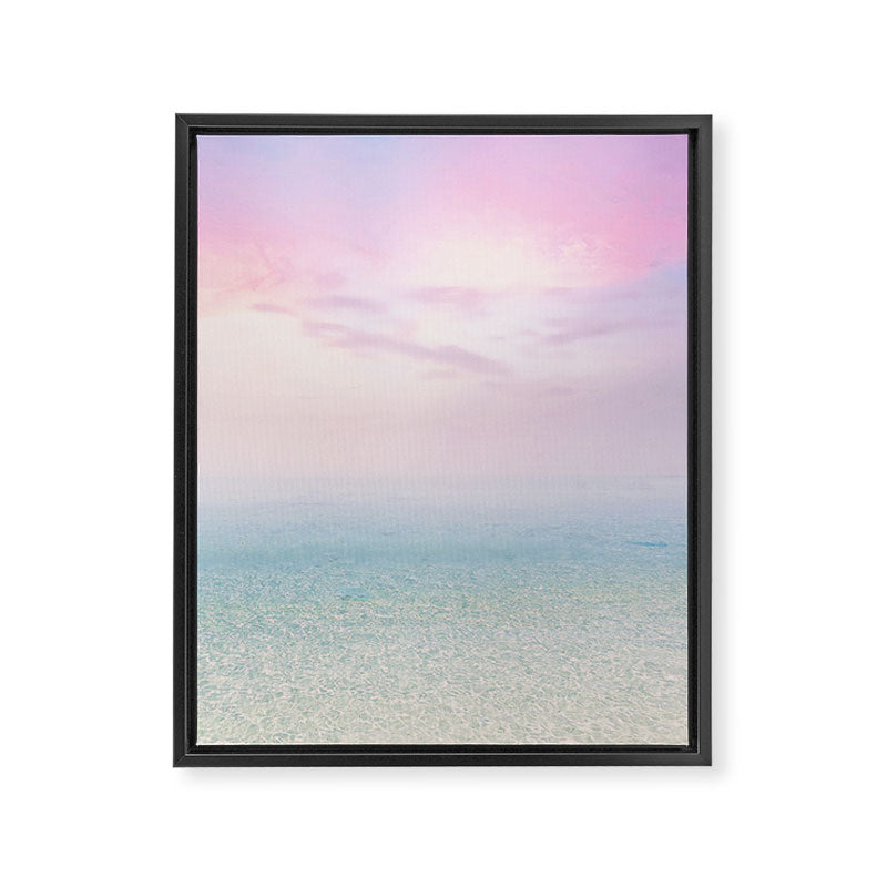 Pink Sunset, Ocean Art Framed Canvas Print Gallery Image 8