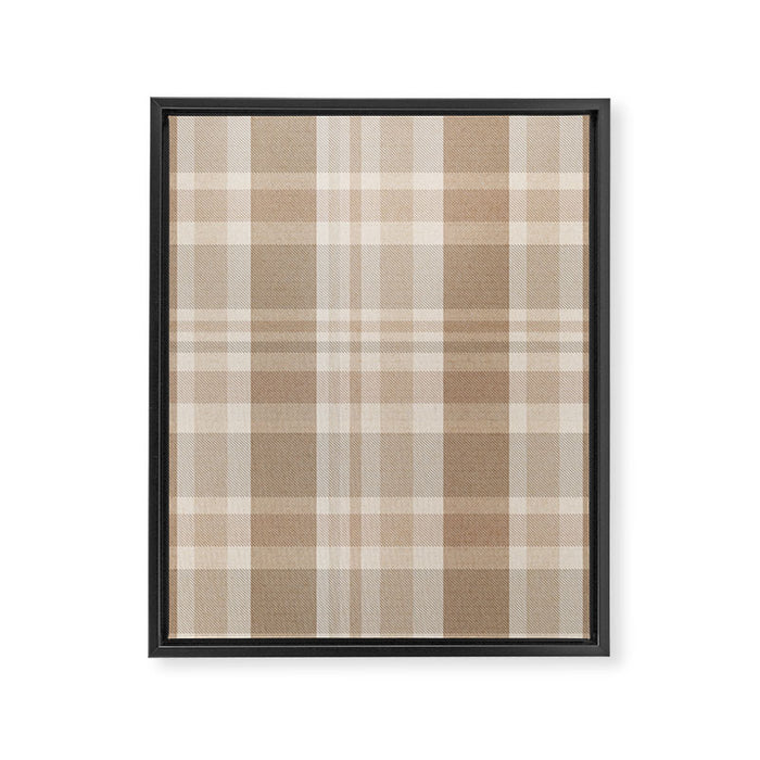 Plaid Prints, Brown and Beige Framed Canvas Print Gallery Image 1