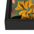 Quirky Abstract Vintage Retro Floral Framed Canvas Print Gallery Image 3
