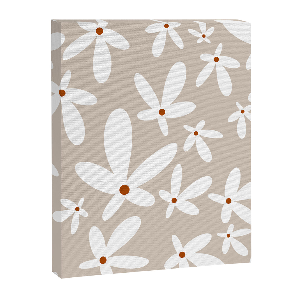 Quirky Florals in Beige, Terracotta and White Canvas Print Gallery Image 8