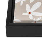 Quirky Florals in Beige, Terracotta and White Framed Canvas Print Gallery Image 3