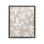 Quirky Florals in Beige, Terracotta and White Framed Canvas Print Gallery Image 8