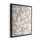 Quirky Florals in Beige, Terracotta and White Framed Canvas Print Gallery Image 2