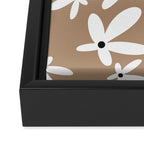 Quirky Florals in Mocha, Black and White Framed Canvas Print Gallery Image 3