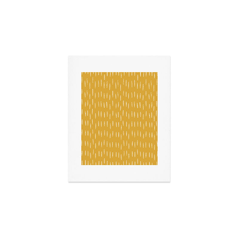 Raindrop Abstract Boho Pattern, Yellow Art Print Gallery Image 1
