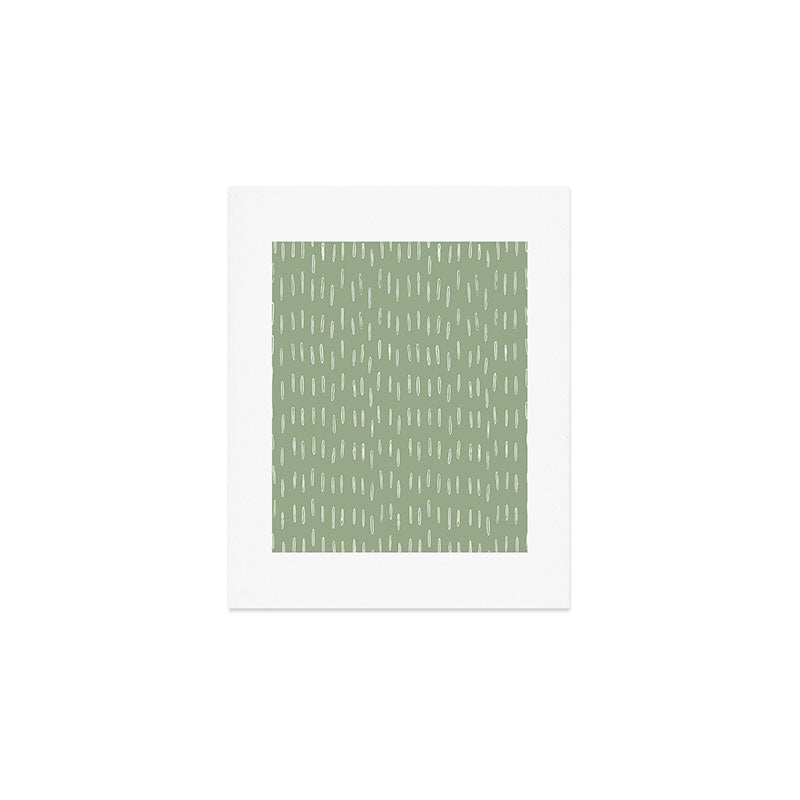 Raindrop Boho Abstract Pattern, Sage Green Art Print Gallery Image 1