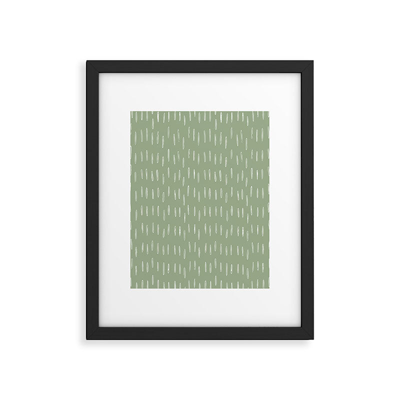 Raindrop Boho Abstract Pattern, Sage Green Framed Art Print Gallery Image 4
