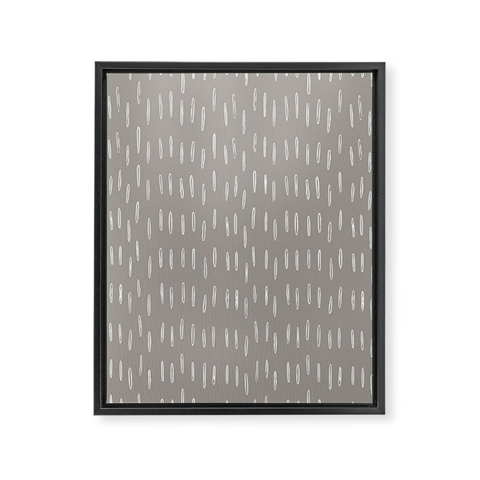 Raindrops, Gray, Minimalism, Abstract Art Framed Canvas Print Gallery Image 1