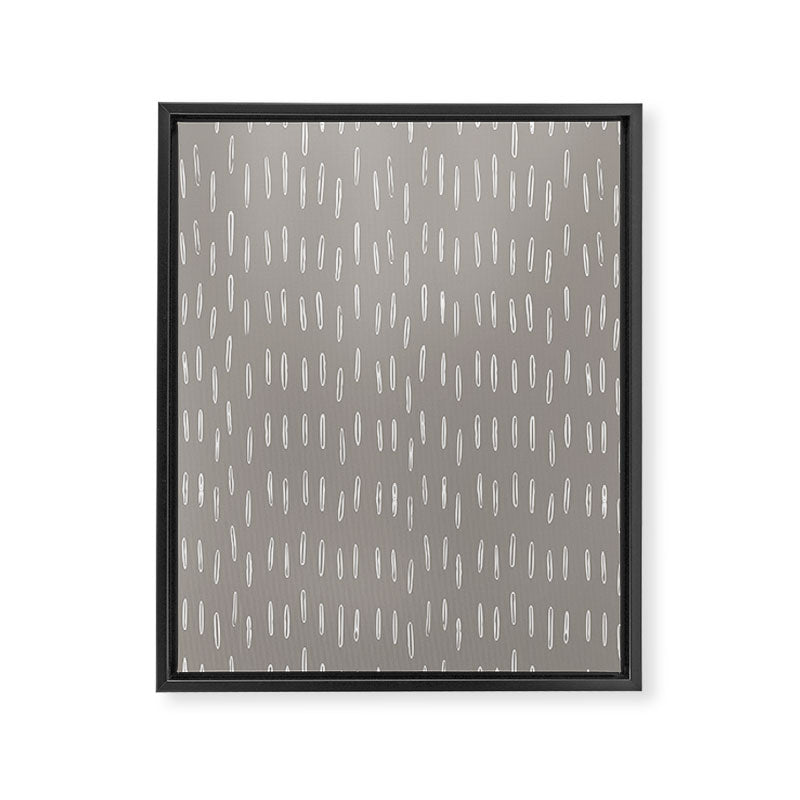 Raindrops, Gray, Minimalism, Abstract Art Framed Canvas Print Gallery Image 8