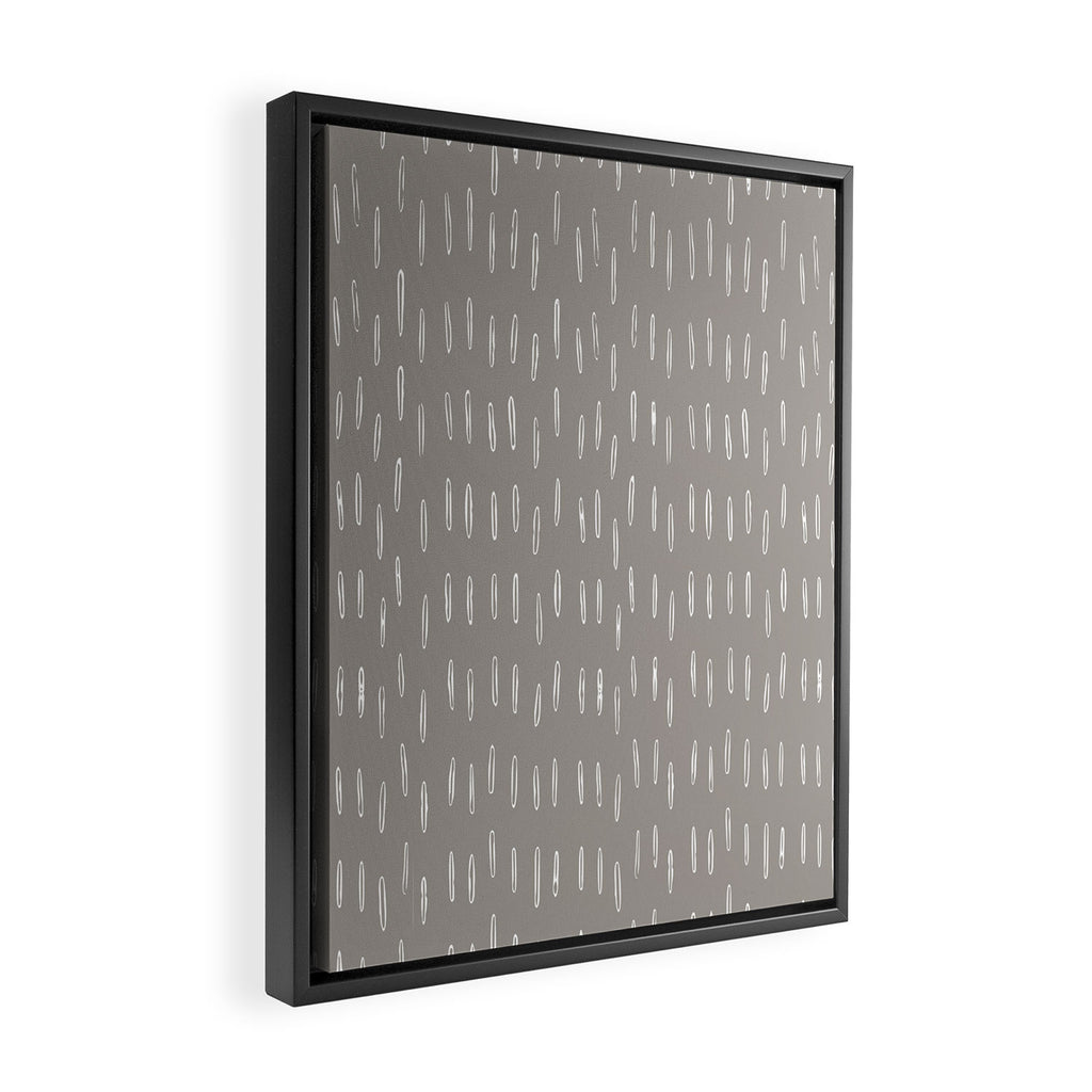 Raindrops, Gray, Minimalism, Abstract Art Framed Canvas Print Gallery Image 2