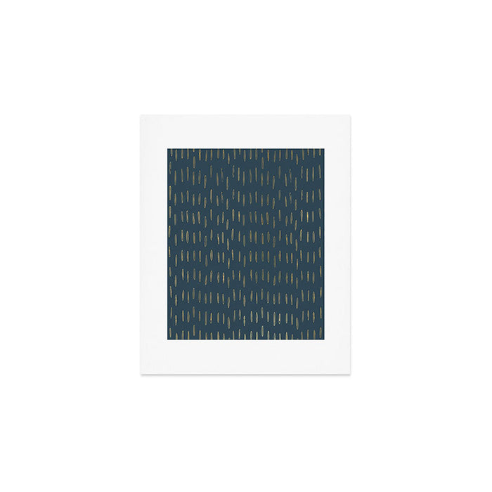 Raindrops, Mudcloth, Teal and Gold, Boho Wall Art Art Print Gallery Image 1