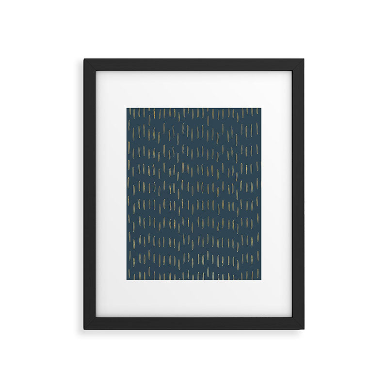 Raindrops, Mudcloth, Teal and Gold, Boho Wall Art Framed Art Print Gallery Image 6