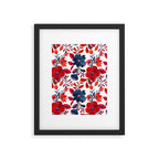 Red and Blue, Watercolor Painting of Flowers, Digital Art Framed Art Print Gallery Image 6