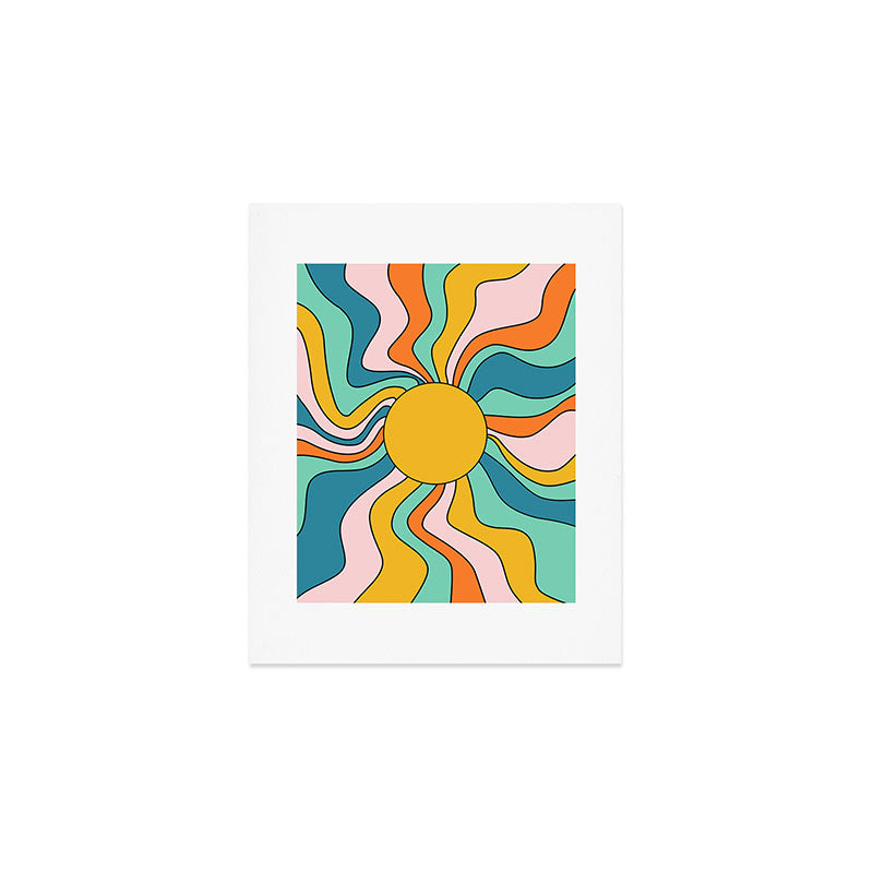 Retro 70s Colorful Sunshine Art Print Gallery Image 1