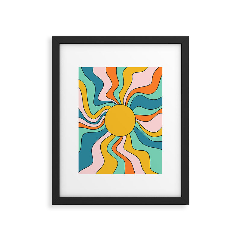 Retro 70s Colorful Sunshine Framed Art Print Gallery Image 6
